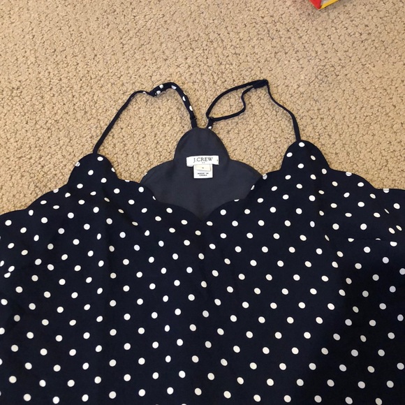 J Crew Scallop Polka Dot Tank - Picture 3 of 6